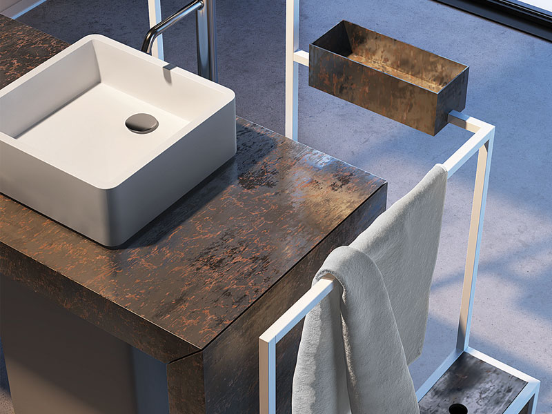 Bagno completo in ferro corten